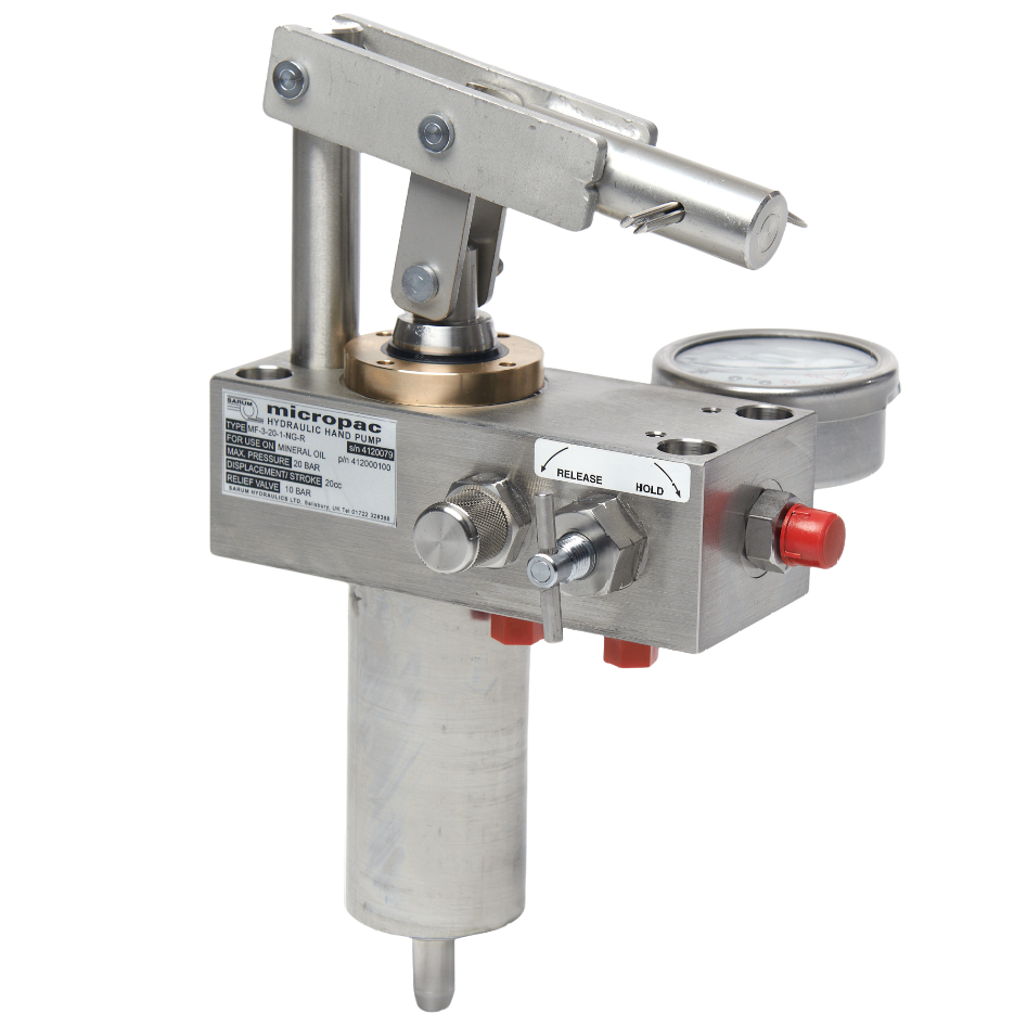 hydraulic hand pump in stainless steel and bronze